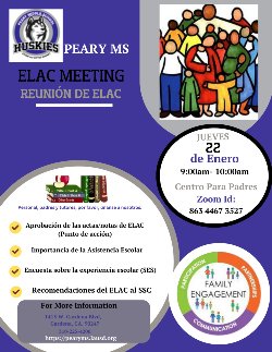Join us for our first ELAC Meeting of 2026!